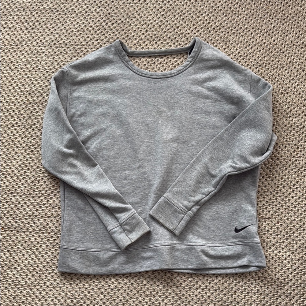 Nike Gray Crew Neck Sweater Soft Cotton Blend
